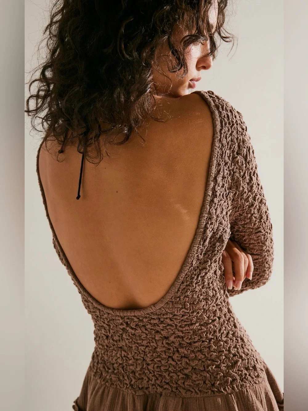 NWT Free People What A Time Drop-Waist Mini Dress in Fungi Colorway - Picture 3 of 6